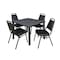 Kee Kee Square Table & Chair Set, Wood, Metal, Vinyl Top, Grey TB4242GYBPBK29BK - alternate 1